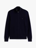 Blue Cardigan Din Bumbac Si Casmir Zip-Thru  Barbati