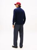 Blue Cardigan Din Bumbac Si Casmir Zip-Thru  Barbati