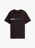Black Crew Neck Logo Panel T-Shirt  Men