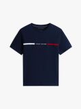 Blue Tricou Cu Guler Rotund Si Panou Cu Logo  Barbati