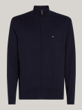 Blue Jumper Cu Guler Inalt Si Fermoar  Barbati