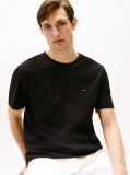 Negru Tricou Cu Broderie Steag  Barbati