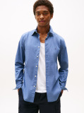 Blue Camasa Din Poplin Flex Cu Mini Print  Barbati