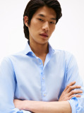 Blue Smart Casual Slim Fit Oxford Shirt  Men