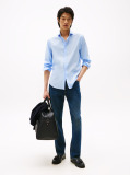 Blue Smart Casual Slim Fit Oxford Shirt  Men