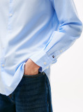 Blue Smart Casual Slim Fit Oxford Shirt  Men