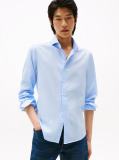 Blue Smart Casual Slim Fit Oxford Shirt  Men