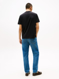 Negru Tricou Cu Logo Cu Guler Rotund  Barbati