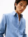 Blue Regular Fit Flag Embroidery Corduroy Shirt  Men