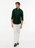 Verde Camasa Regular Corduroy Cu Broderie Flag  Barbati