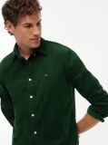 Verde Camasa Regular Corduroy Cu Broderie Flag  Barbati