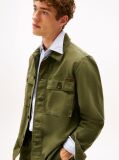 Verde Jacheta Utility Din Satin Cu Model Spalat Si Texturat  Barbati