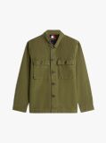 Verde Jacheta Utility Din Satin Cu Model Spalat Si Texturat  Barbati