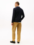 Blue Mercerized Jacquard Tricou Cu Maneca Lunga  Barbati