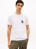 White Logo Embroidery Jersey Crew Neck T-Shirt  Men