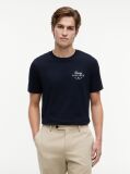 Blue Tricou Cu Guler Rotund Si Logo  Barbati