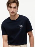 Blue Tricou Cu Guler Rotund Si Logo  Barbati