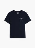 Blue Tricou Cu Guler Rotund Si Logo  Barbati