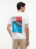 Alb Tricou Cu Logo Pe Spate  Barbati