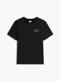 Negru Tricou Din Jersey Cu Imprimeu Grafic Pe Spate Cu Steag Ondulat  Barbati