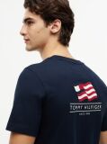 Blue Tricou Din Jersey Cu Imprimeu Grafic Pe Spate Cu Steag Ondulat  Barbati