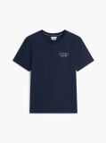 Blue Tricou Din Jersey Cu Imprimeu Grafic Pe Spate Cu Steag Ondulat  Barbati