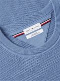 Blue Textured Crew Neck Jumper With Cashmere  Men