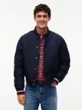 Blue Global Stripe Padded Relaxed Bomber Jacket  Men