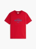 Rosu T-Shirt Din Jerseu Cu Logo Si Guler Rotund  Barbati