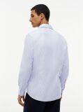 Blue Camasa Oxford Cu Croiala Slim Si Dungi  Barbati