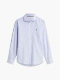Blue Camasa Oxford Cu Croiala Slim Si Dungi  Barbati