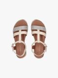 White Glitter Flat Sandals  Girls