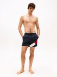 Blue Flag Mid Length Drawstring Swim Shorts  Men