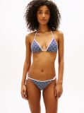 Blue Slip De Bikini Cu Snur Lateral Si Imprimeu  Femei