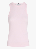 Roz Tricou Cu Nervuri Slim  Femei