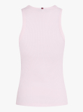 Roz Tricou Cu Nervuri Slim  Femei