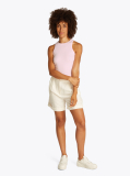 Roz Tricou Cu Nervuri Slim  Femei
