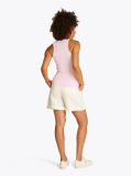 Roz Tricou Cu Nervuri Slim  Femei