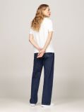 Alb Tricou Regular Cu Guler Crew  Femei