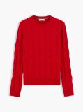 Red Pure Wool Cable Knit Jumper  Women