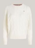White Pure Wool Cable Knit Jumper  Women