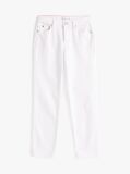 Alb Jeans Alb Cu Talie Medie Si Picior Drept  Femei