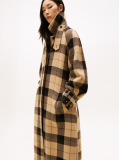 Multi Palton Oversized Din Amestec De Lana Cu Model In Carouri Si Curea  Femei