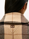 Multi Palton Oversized Din Amestec De Lana Cu Model In Carouri Si Curea  Femei