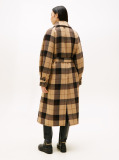 Multi Palton Oversized Din Amestec De Lana Cu Model In Carouri Si Curea  Femei