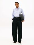 Blue Camasa Oxford Cu Croiala Relaxata Si Broderie TH Crest  Femei
