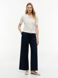 Bej Cardigan Cu Maneci Scurte Si Nasturi Aurii Cu Model Pointelle  Femei