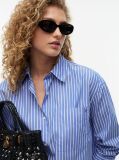 Multi Camasa Din Poplin Cu Croiala Oversized Dungi Si Tiv Shirttail  Femei