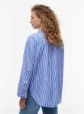 Multi Camasa Din Poplin Cu Croiala Oversized Dungi Si Tiv Shirttail  Femei