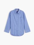 Multi Camasa Din Poplin Cu Croiala Oversized Dungi Si Tiv Shirttail  Femei